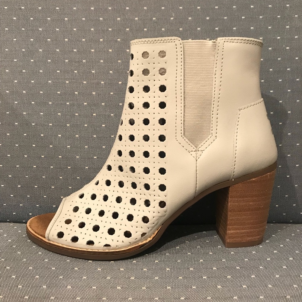 TOMS leather open toed booties - New w/o tags